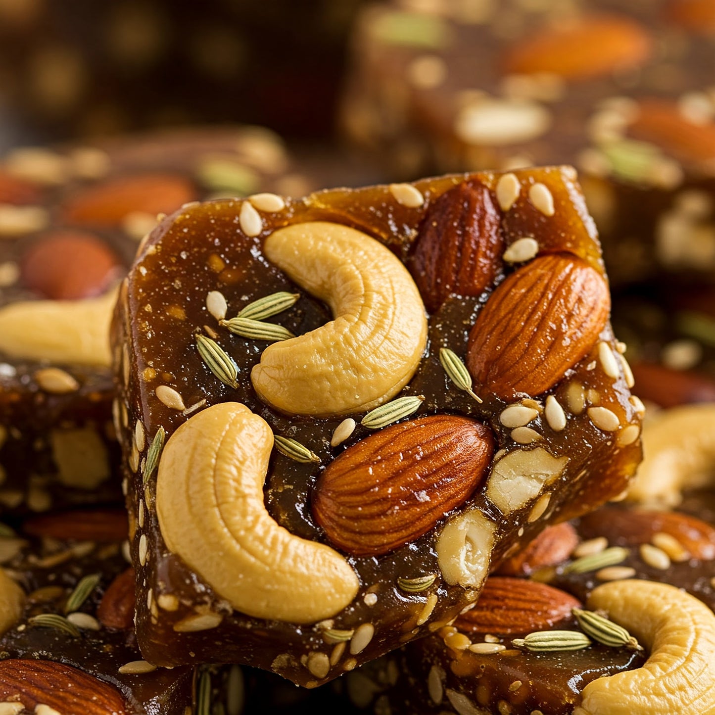 The Festive Fusion - Dry Fruit Jaggery with Fennel Seeds, Sesame Seeds, Almonds, and Cashews